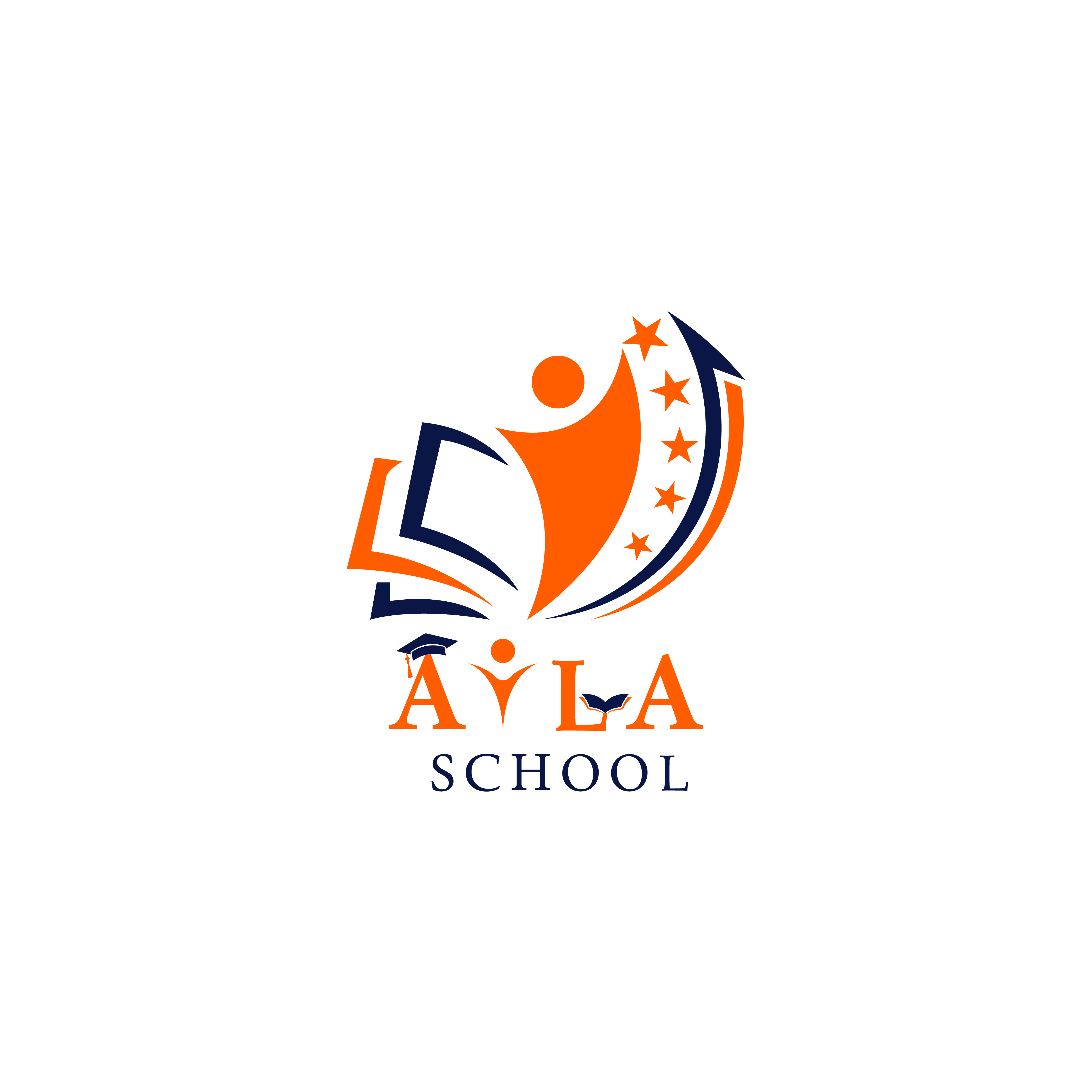 Ayla Modern School Logo & Stamp Design